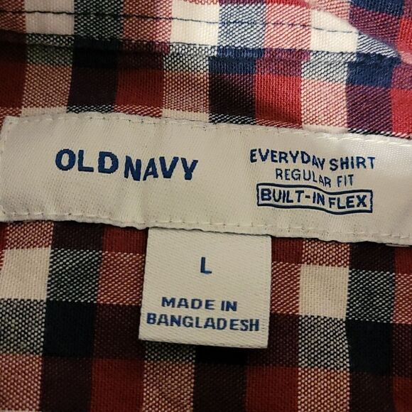 Old Navy men's plaid long‎ sleeve button up shirt - Picture 4 of 4